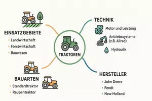Vorschau - Arbeitsblätter - AB mit Fragen zum Thema "Traktoren" + Lösungsblatt + Mindmap + Infografik - Seite 2