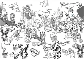 Vorschau - Arbeitsblätter - Sommer Wimmelbild mit Arbeitsblättern Unterwasserwelt (Meer) Klasse 1, 2, 3, 4, 5, - Seite 2