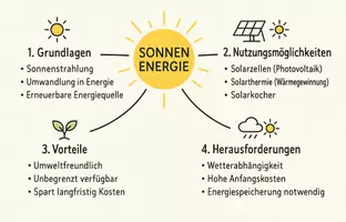 Vorschau - Arbeitsblätter - AB mit Fragen zum Thema "Sonnenenergie" + Lösungsblatt + Mindmap + Infografik - Seite 2