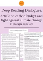 Vorschau - Arbeitsblätter - Deep Reading Dialogues: Article on carbon budget and fight against climate change(+ example solutions) - Deckblatt