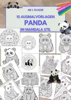 Vorschau - Mal- und Bastelvorlagen - 15 Panda Mandalas – 15 Ausmalbilder ab der 1. Klasse 🐼 - Deckblatt