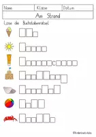 Vorschau - Arbeitsblätter - Strand-Paket: Bildkarten, Lesen, Schreiben & Rechnen mit bunten Strandmotiven⛱☀️ 1./2. Klasse 🦀 - Seite 1