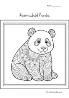 Vorschau - Mal- und Bastelvorlagen - 15 Panda Mandalas – 15 Ausmalbilder ab der 1. Klasse 🐼 - Seite 1