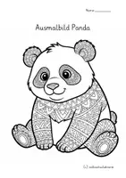 Vorschau - Mal- und Bastelvorlagen - 15 Panda Mandalas – 15 Ausmalbilder ab der 1. Klasse 🐼 - Seite 3