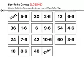 Vorschau - Arbeitsblätter - 6er-Reihe Einmaleins Domino (Mathe Spiel Klasse 2-3) - Seite 2