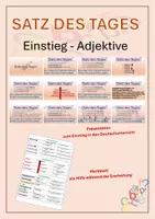 Vorschau - Arbeitsblätter - Satz des Tages Einstieg Adjektive Präsentation - Deckblatt
