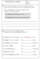 Vorschau - Arbeitsblätter - Nomenprobe mit Adjektiv Arbeitsblätter Verben umwandeln - Deckblatt