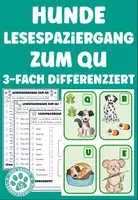 Vorschau - Spiele - Lesespaziergang Buchstabe Qu qu Deutsch 1. Klasse 2. Klasse differenziert - Deckblatt