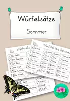 Vorschau - Arbeitsblätter - Würfelsätze Sommer - abwechslungsreiches Schreibtraining - Deckblatt