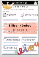 Vorschau - Arbeitsblätter - Silbenkönige Klasse 1 Schreiben Vokale AEIOU - Deckblatt