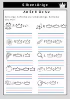 Vorschau - Arbeitsblätter - Silbenkönige Klasse 1 Schreiben Vokale AEIOU - Seite 3