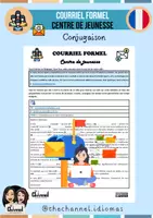 Vista previa - Hojas de trabajo - COURRIEL FORMEL – CENTRE DE JEUNESSE (Conjugaison) - Portada