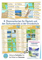 Vorschau - Stationenlernen - Landschaftsformen Sachunterricht Deutsch Klammerkarten / Natur - Seite 1