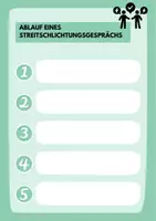 Vorschau - Arbeitsblätter - Ablauf eines Streitschlichtungsgesprächs - Deckblatt