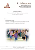 Vorschau - Stundenentwürfe - Unterrichtssequenz: Funktionen der Familie – Bildungs-, Erziehungs- und Schutzfunktion erkennen, Lernfeld 3: Die Lebenswelten von Kindern, Jugendlichen und jungen Erwachsenen analysieren, strukturieren und mitgestalten - Deckblatt