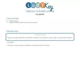 Aperçu - Apprentissages en autonomie - Les tableaux à double entrée sur les abeilles - Page 2