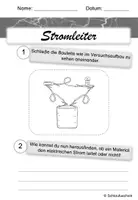 Vorschau - Arbeitsblätter - Stromleiter Nichtleiter Experiment Klasse 3 4 - Seite 1