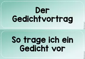 Vorschau - Präsentationen/Tafelbilder - Gedichtvortrag Tafelmaterial - Seite 1