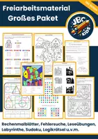 Vorschau - Arbeitsblätter - Freiarbeitsmaterial Klasse 2–3: 100 Arbeitsblätter mit Spielen, Rätseln & Lernaufgaben - Deckblatt