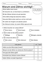 Vorschau - Arbeitsblätter - Lesen & Verstehen - Meine Zähne - Leseförderug für Leseanfänger (Klasse 1-2) - Seite 1