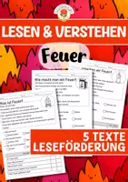Vorschau - Arbeitsblätter - Lesen & Verstehen - Feuer - Leseförderug für Leseanfänger (Klasse 1-2) - Deckblatt