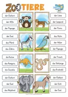 Vista previa - Unidades / Secuencias / Situaciones de Aprendizaje - ZOOTIERE Klammerkarten Deutsch / Alemán - página 3