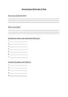 Vorschau - Arbeitsblätter - Persönlicher Brief oder E-mail- Aufgabe - Deckblatt