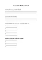 Vorschau - Arbeitsblätter - Persönlicher Brief oder E-mail- Aufgaben - Deckblatt