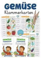 Vorschau - Spiele - Gemüse Klammerkarten Deutsch und Sachunterricht Grundschule - Deckblatt