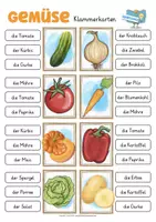 Vorschau - Spiele - Gemüse Klammerkarten Deutsch und Sachunterricht Grundschule - Seite 3
