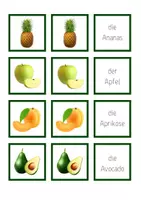 Vorschau - Spiele - Wortschatz Obst – Merkspiel / Lesespiel in 2 Varianten - Seite 1