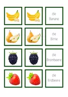 Vorschau - Spiele - Wortschatz Obst – Merkspiel / Lesespiel in 2 Varianten - Seite 2