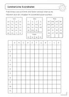 Vorschau - Arbeitsblätter - Sommerliche Koordinaten | Planquadrate & Gitternetz - Seite 1