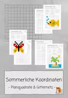 Vorschau - Arbeitsblätter - Sommerliche Koordinaten | Planquadrate & Gitternetz - Deckblatt