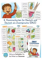 Aperçu - Jeux - Allemand Deutsch Klammerkarten Obst - Früchte - Page 1