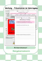 Vorschau - Stundenentwürfe - Unterrichtsentwurf Werbung Präsentation Galeriegang - Deckblatt