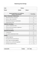 Vorschau - Experimente - Vortragskriterien - Vortrag Fachübergreifend mit Checkliste und Bewertungsmaßstab - Seite 1