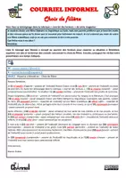 Vista previa - Hojas de trabajo - COURRIEL INFORMEL – CHOIX DE FILIÈRE (Conjugaison) - página 2