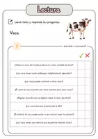 Vista previa - Hojas de trabajo - Comprensión lectora – Vaca + soluciones - página 2