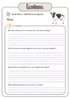 Vista previa - Hojas de trabajo - Comprensión lectora – Vaca + soluciones - página 3