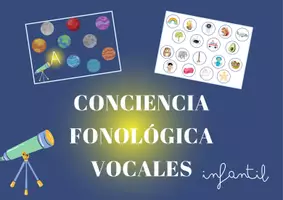 Vista previa - Tarjetas / Manipulativos - Conciencia fonológica vocales infantil - Portada