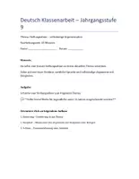 Vorschau - Test - Klassenarbeit Stellungnahme und Argumentieren - Klasse 9 (mit Musterlösung) - Deckblatt