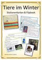 Vorschau - Arbeitsblätter - Tiere im Winter - Flipbook, Stationenkarten & Brettspiel - Deckblatt