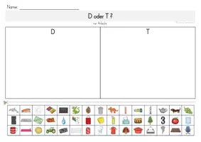 Vorschau - Arbeitsblätter - auditive Differenzierung D - T (Spielfeld + Arbeitsblätter) - Seite 3