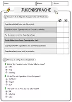 Vorschau - Arbeitsblätter - Jugendsprache Arbeitsblätter mit Fragen + Lösungen Leseverstehen und Wortschatz - Seite 2