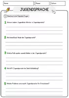 Vorschau - Arbeitsblätter - Jugendsprache Arbeitsblätter mit Fragen + Lösungen Leseverstehen und Wortschatz - Seite 3