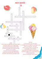 Aperçu - Feuilles d'exercices - Mots croisés ÉTÉ + Solution – Activité ludique en classe - Page 1