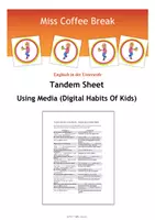 Vorschau - Arbeitsblätter - Using Media - Digital Habits of Kids (Tandem Sheet) - Deckblatt