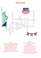 Aperçu - Feuilles d'exercices - Mots croisés sur l’Independence Day avec solutions – Primaire - Page 1