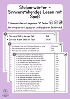 Vorschau - Arbeitsblätter - Stolperwörter – Sinnverstehendes Lesen mit Spaß! - Deckblatt